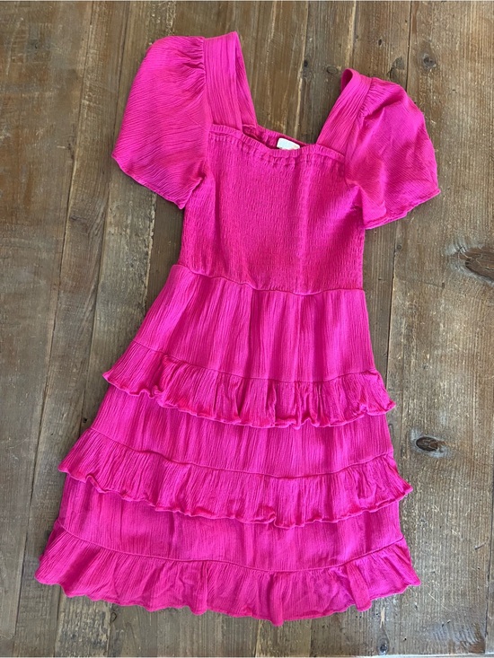 Chelsea & Violet Other - Chelsea & Violet Girls' Hot Pink Ruffle Tiered Dress Medium 10/12